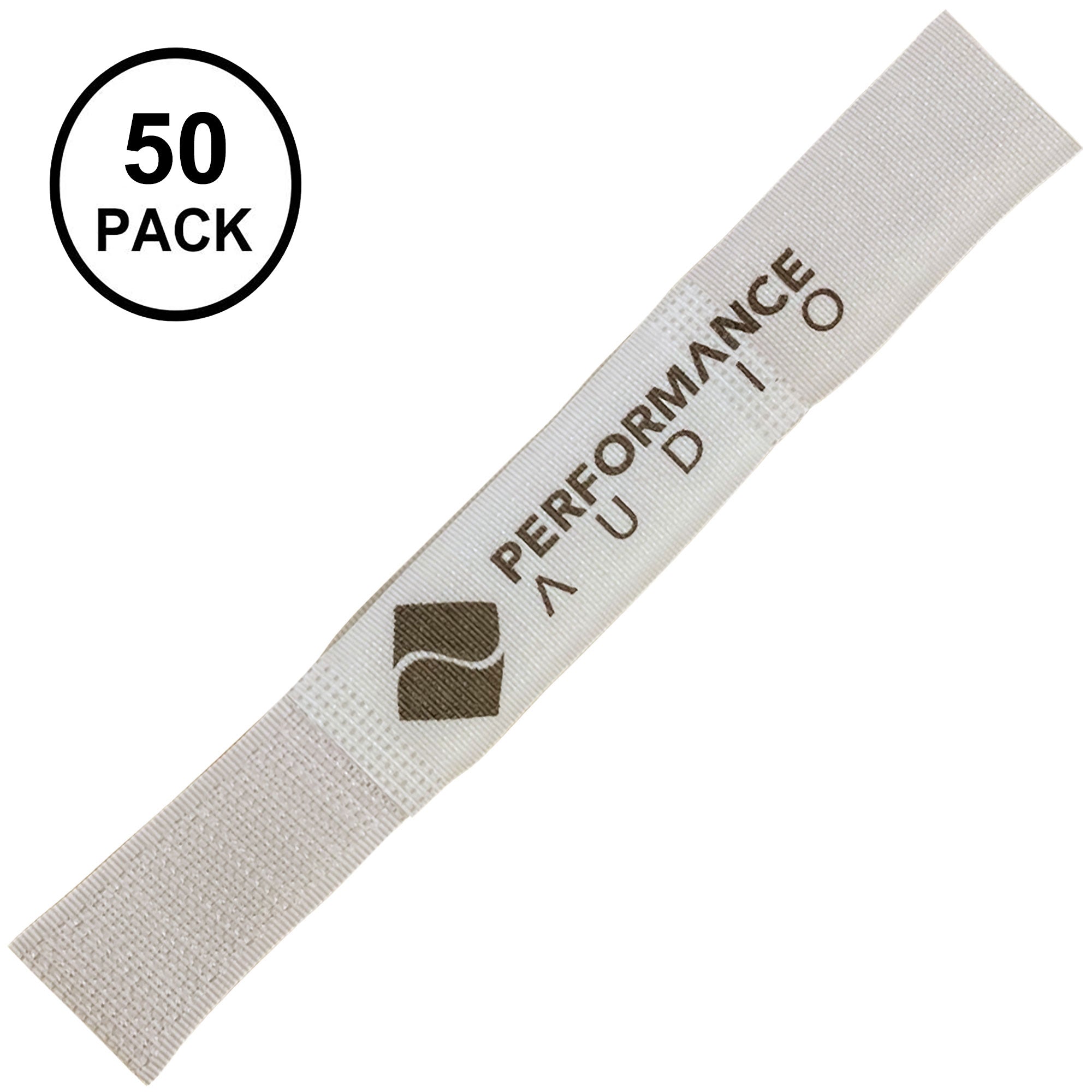 Cord-Lox 307-C Closed Loop Velcro Hook and Loop Cable Ties (1" x 7", White, 50 Pack)