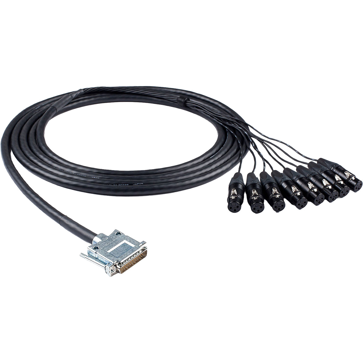 Custom Cables 8-Channel Audio Snake Made from Canare MS202 & Pro Connectors (DB25 to XLR)