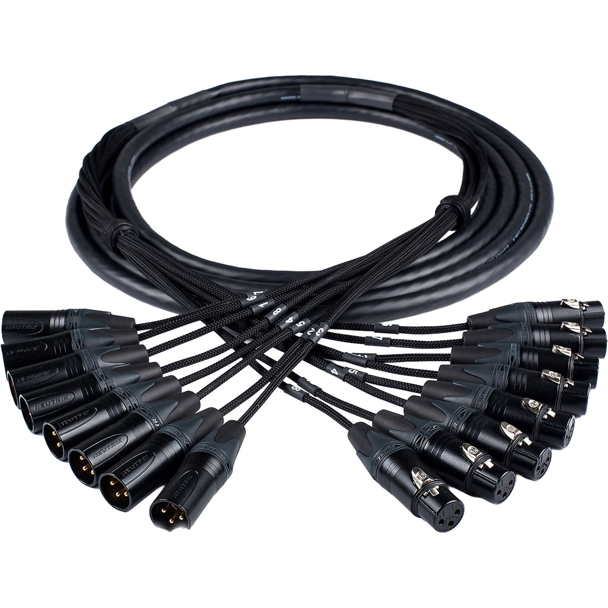 Custom Cables 8-Channel Audio Snake Made from Mogami W2932 & Pro Connectors (XLR to XLR)