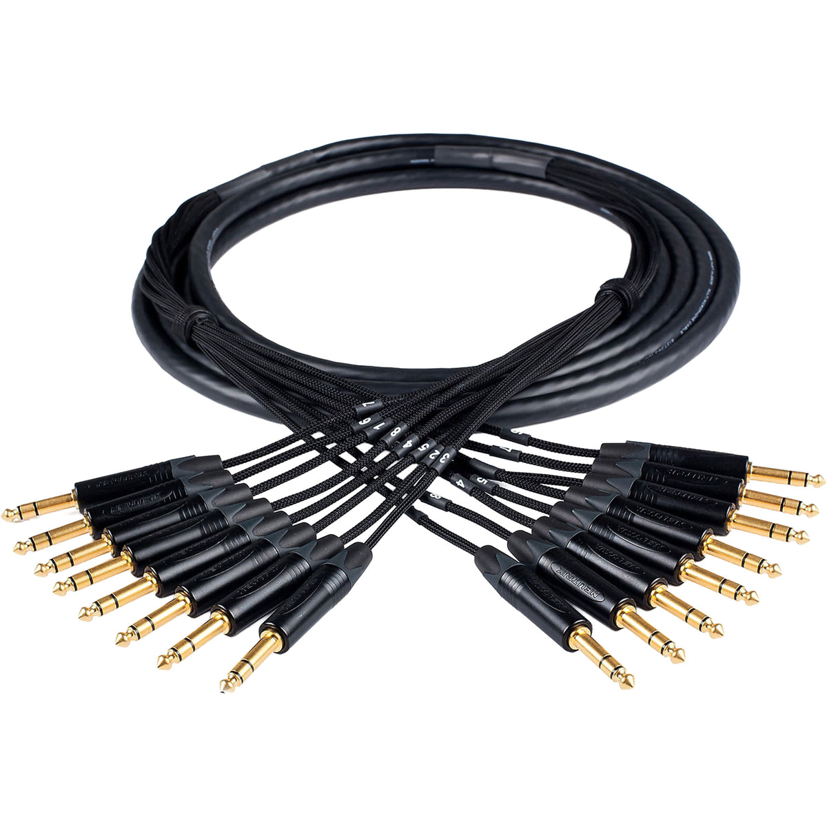 Custom Cables 8-Channel Audio Snake Made from Mogami W2932 & Pro Connectors (1/4" TRS to 1/4" TRS)