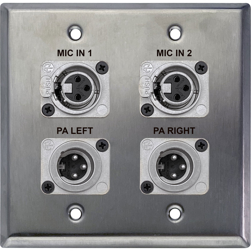 Custom Wall Plates 2-Gang 4-Hole Steel Wall Plate Assembled with Professional Connectors
