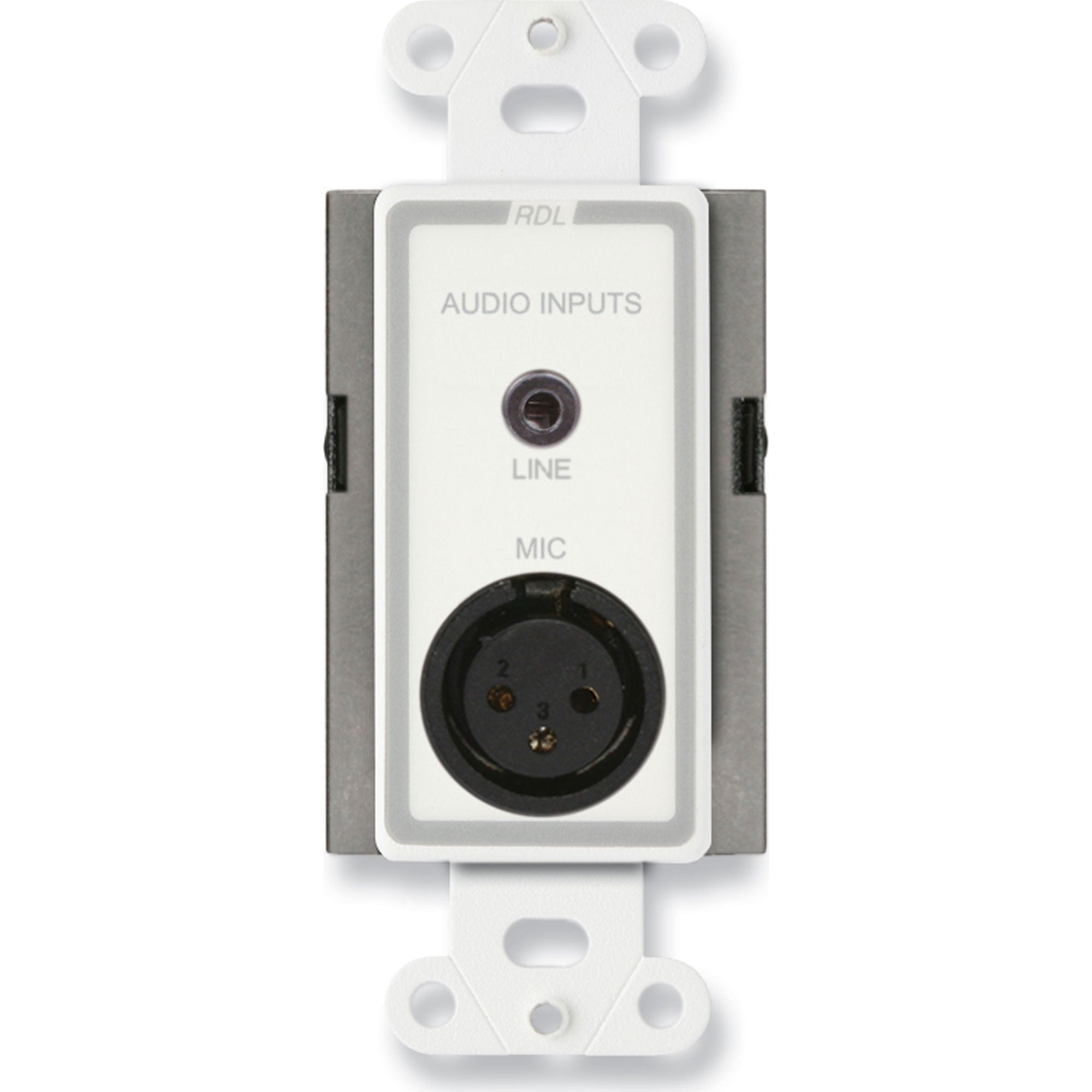 RDL D-J3M Mic/Line XLR & 3.5mm Input Assembly on Decora Plate (White)