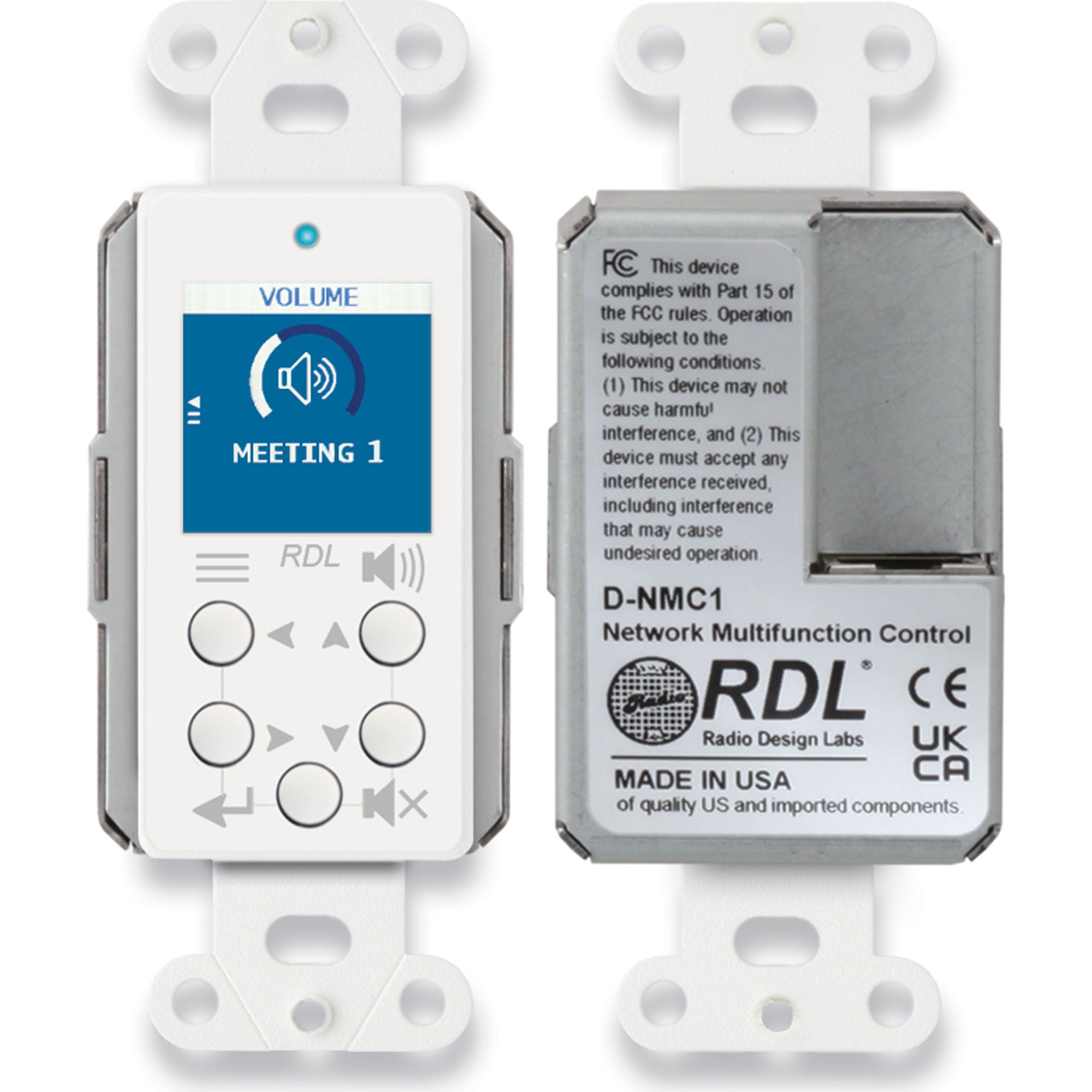 RDL D-NMC1 Network Remote Control with Screen - Dante (White)