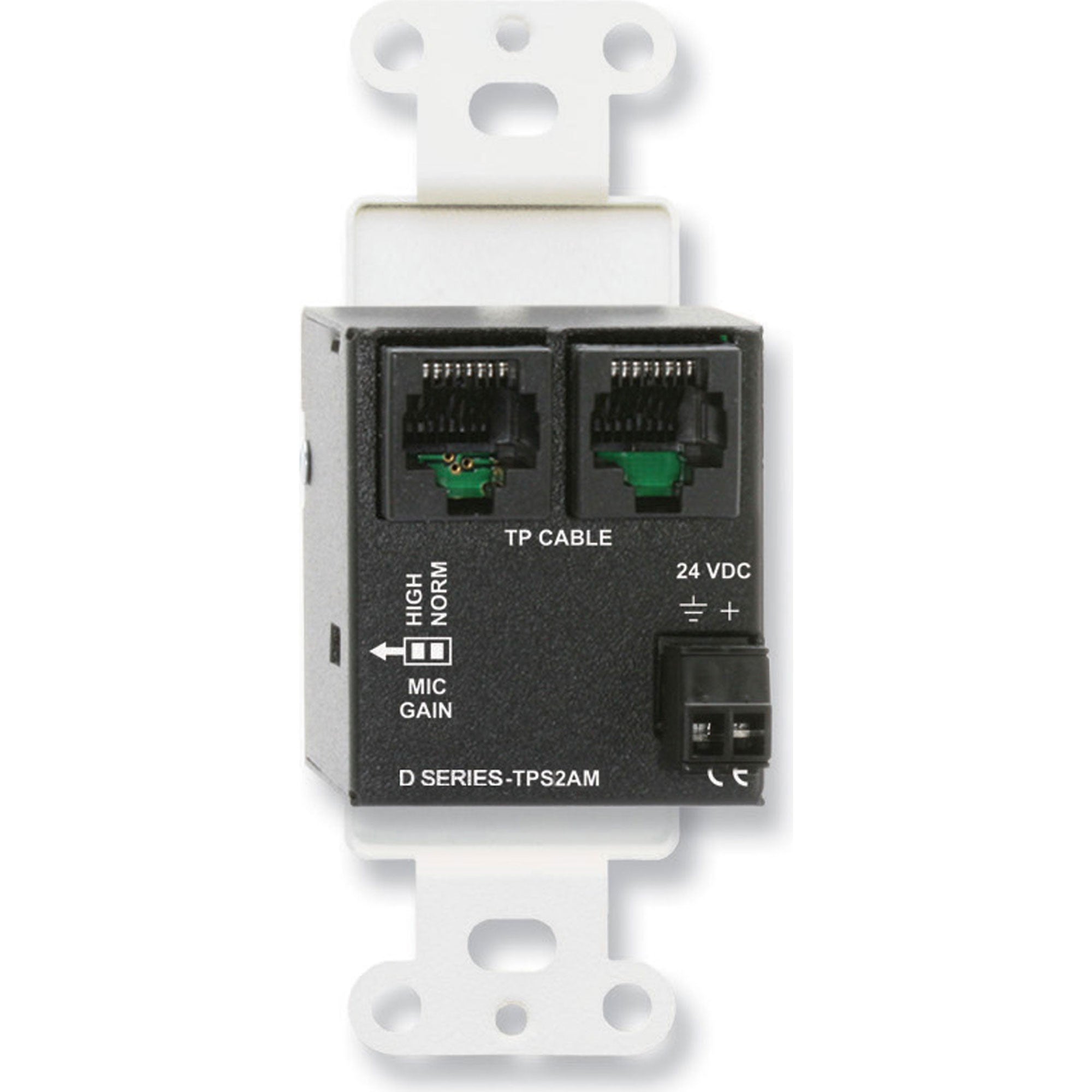 RDL D-TPS2AM Active Two-Pair Sender with XLR & 3.5mm Input on Decora Plate (White)