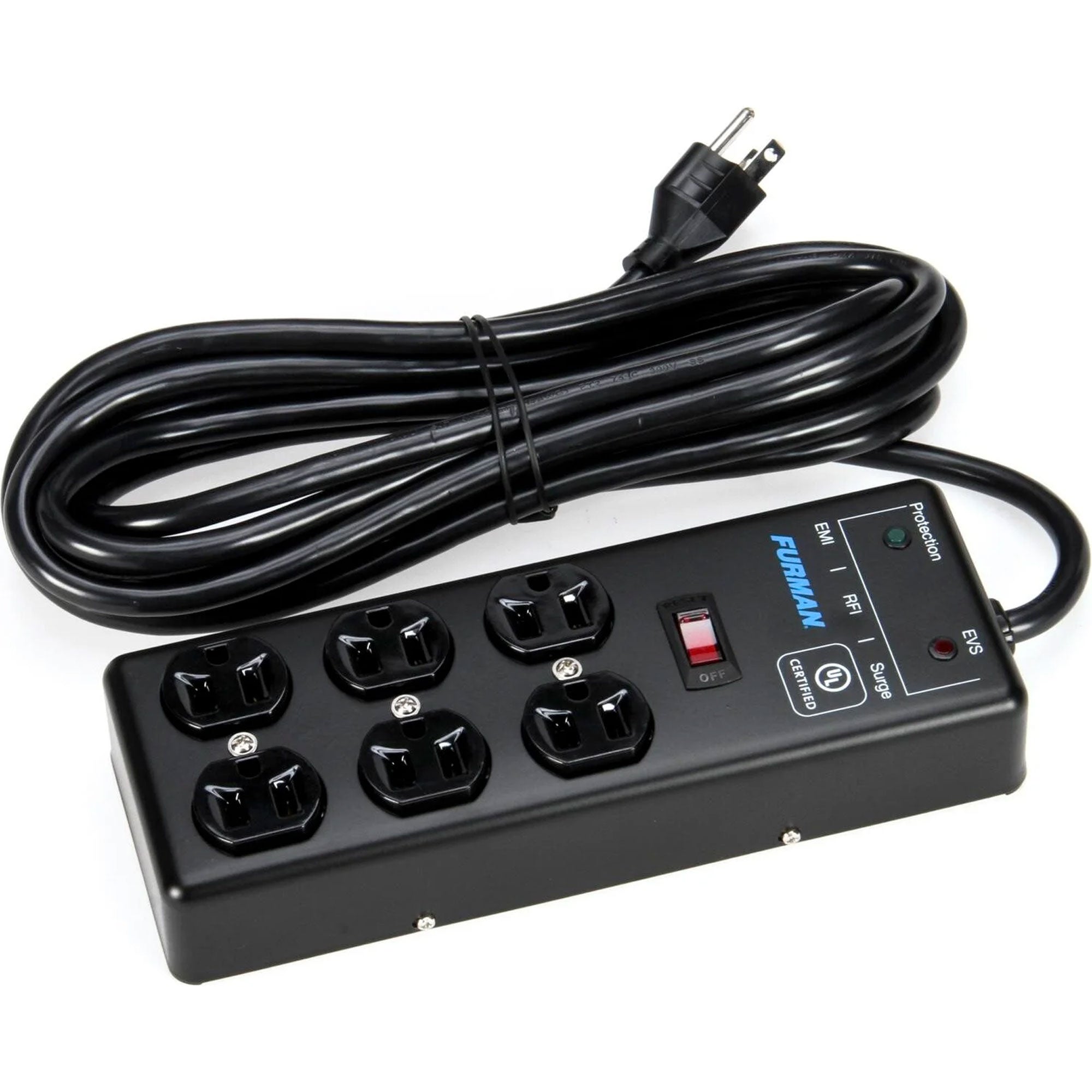 Furman SS-6B-PRO Pro Plugs Series 6-Outlet 2x3 Surge Protector with Extreme Voltage Shutdown (15')
