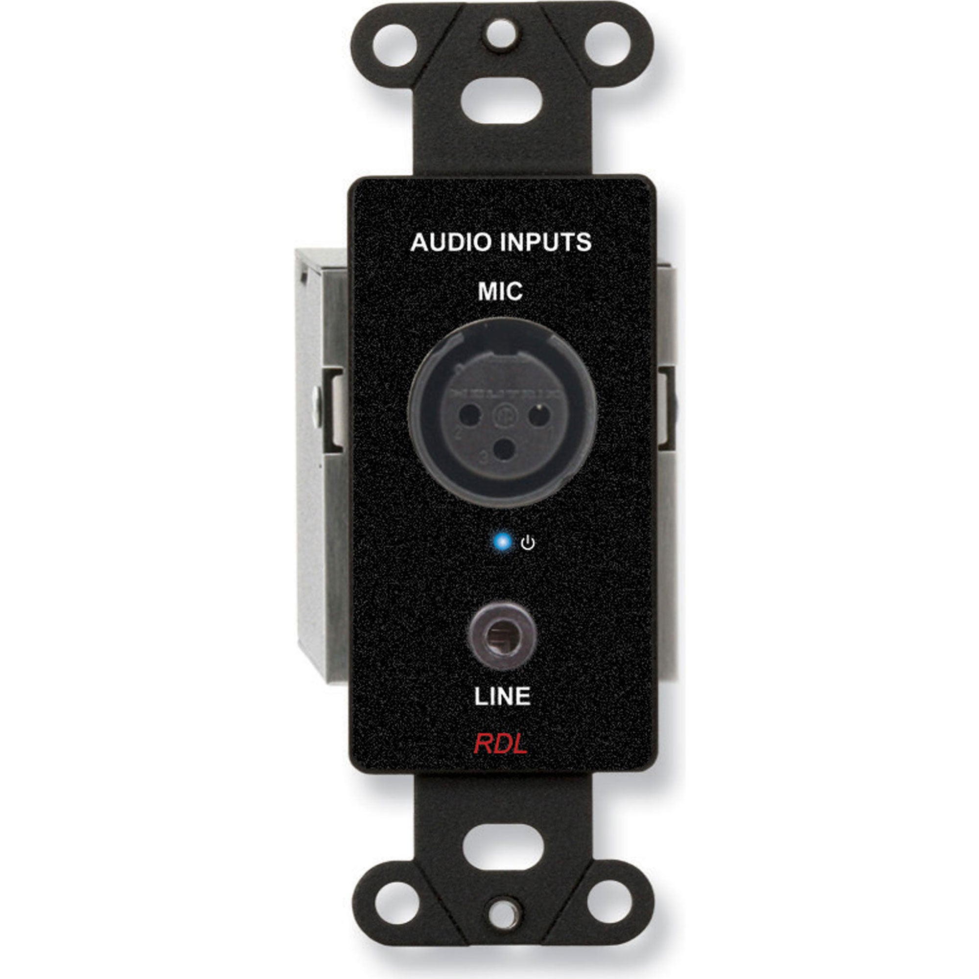 RDL DB-TPS2AM Active Two-Pair Sender with XLR & 3.5mm Input on Decora Plate (Black)