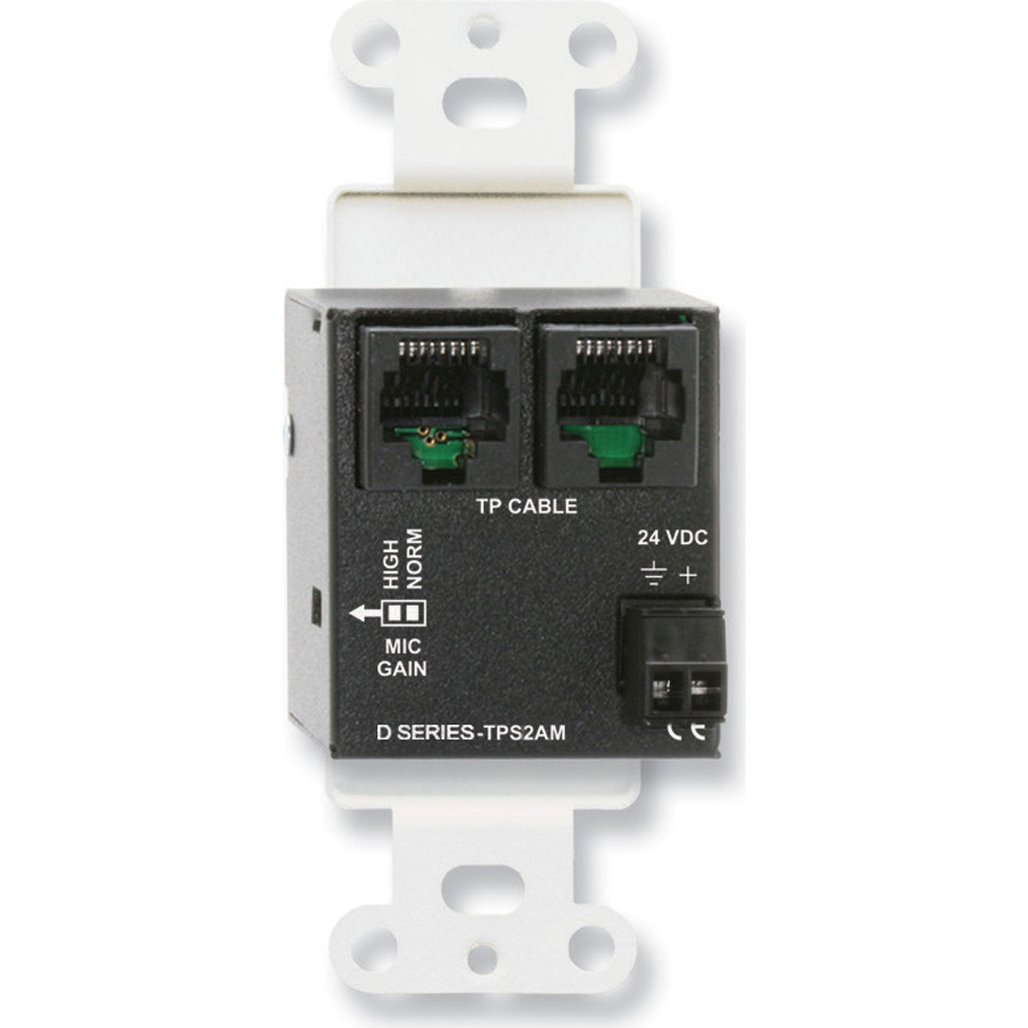 RDL DB-TPS2AM Active Two-Pair Sender with XLR & 3.5mm Input on Decora Plate (Black)