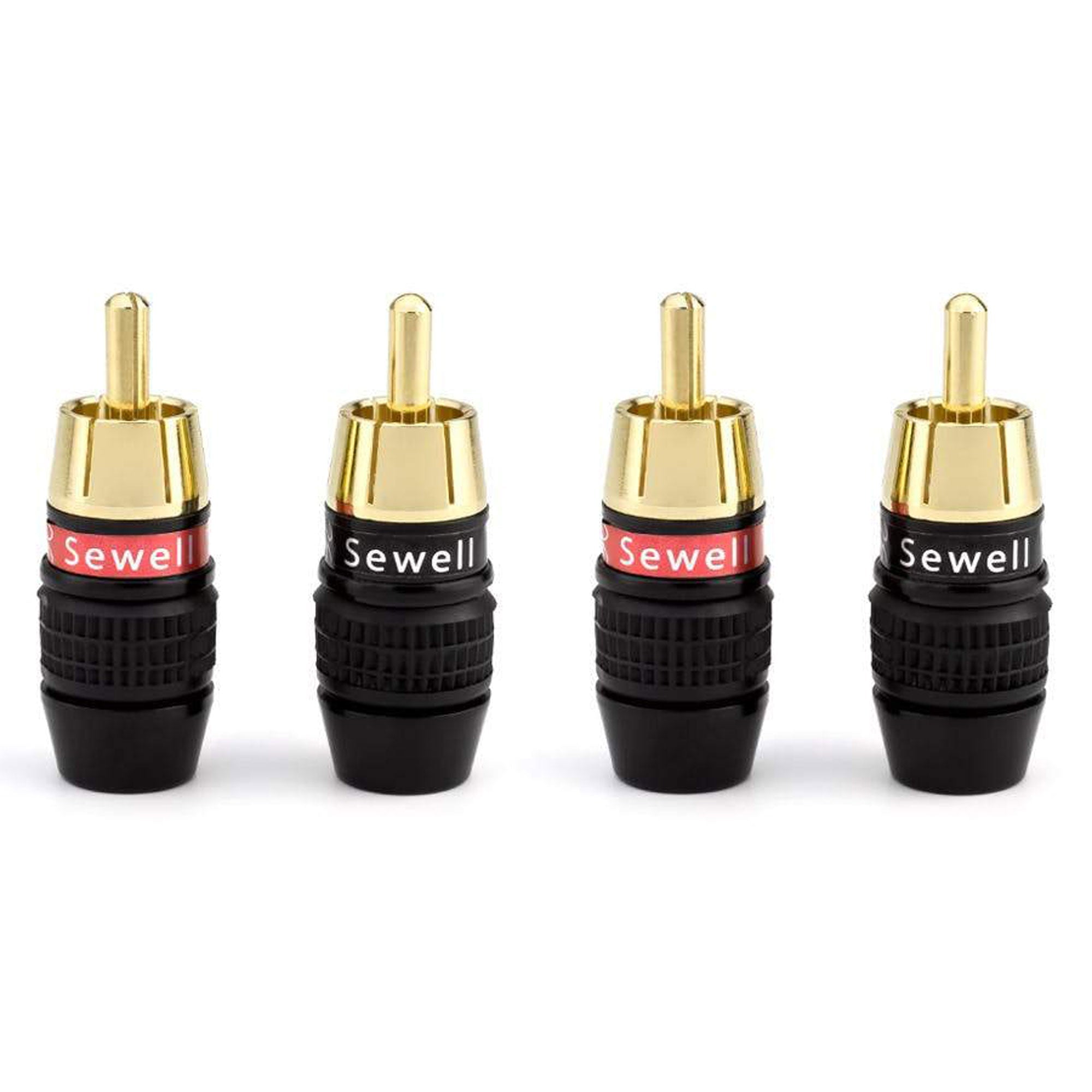 Custom Cable Sewell Deadbolt Gold Plated Compression RCA Plugs (2 Pack)