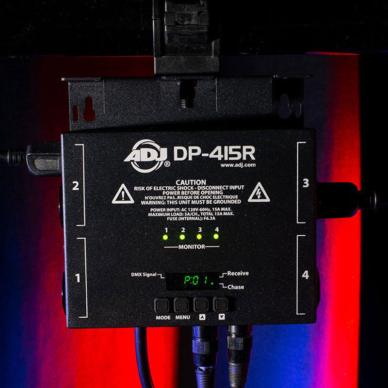 American DJ DP-415R Compact 4-Channel DMX Dimmer and Switch Pack