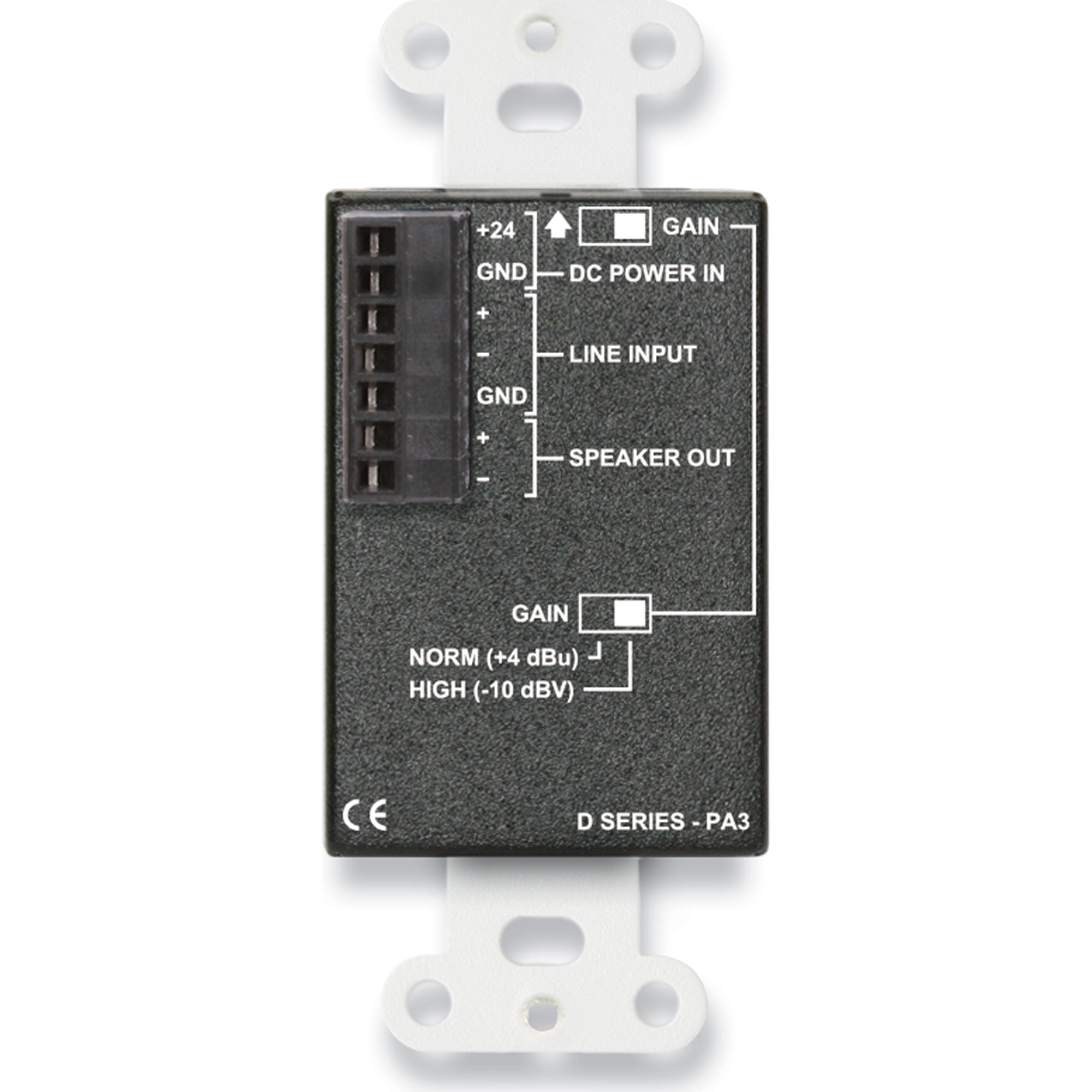 RDL DS-PA3 3.5 Watt Audio Amplifier on Decora Plate (Stainless Steel)