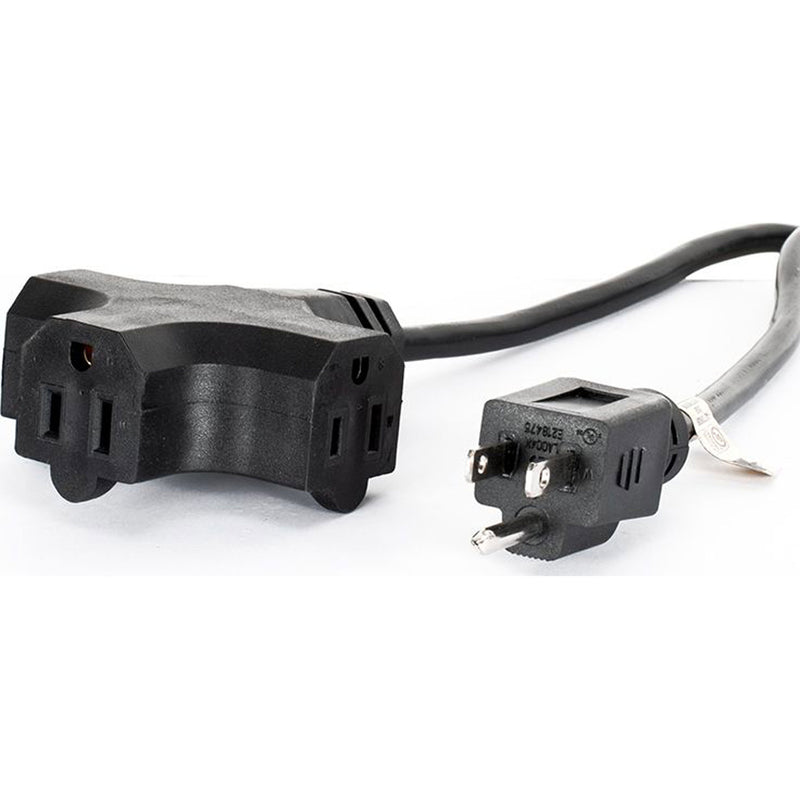 American DJ Accu-Cable EC123-3FER10 12AWG Edison AC Power Extension Cord with 3 Plugs (10', Black)