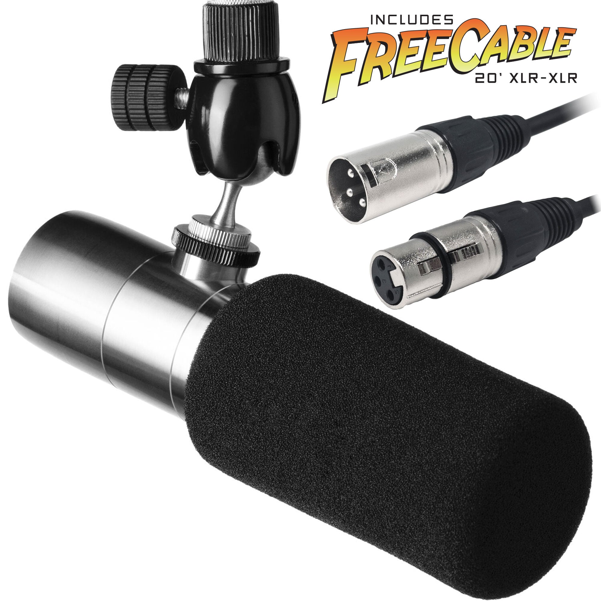 Earthworks ETHOS Broadcast Condenser Microphone with FREE 20' XLR Cable (Stainless Steel)