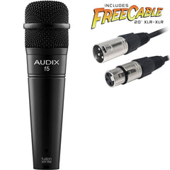 Audix f5 Dynamic Hypercardioid Instrument Microphone with FREE 20' XLR Cable Image 1