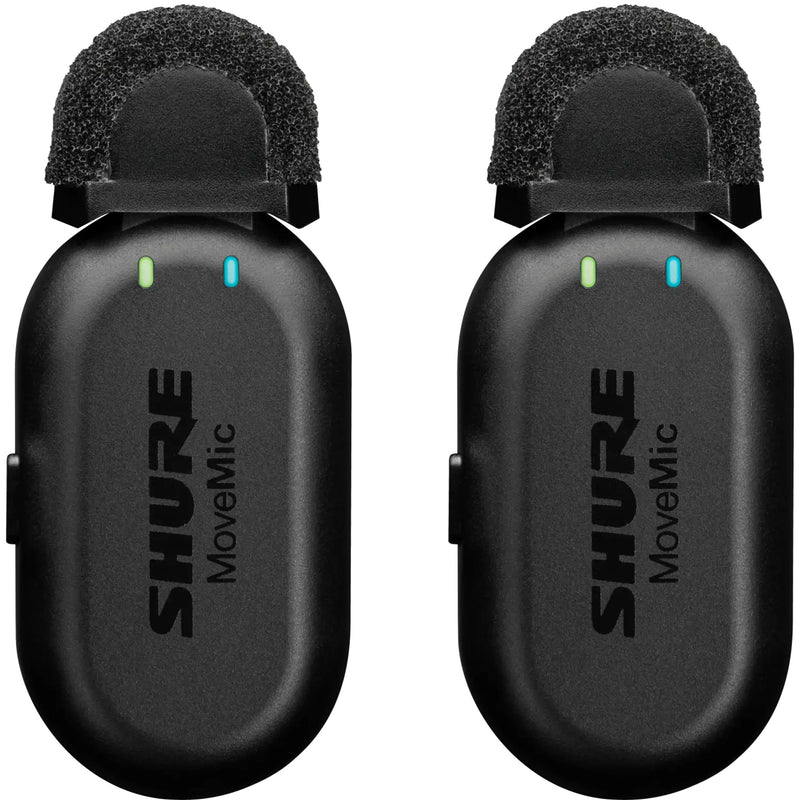 Shure MoveMic Two Receiver Kit 2-Person Clip-On Wireless Mic System for Cameras & Mobile Devices
