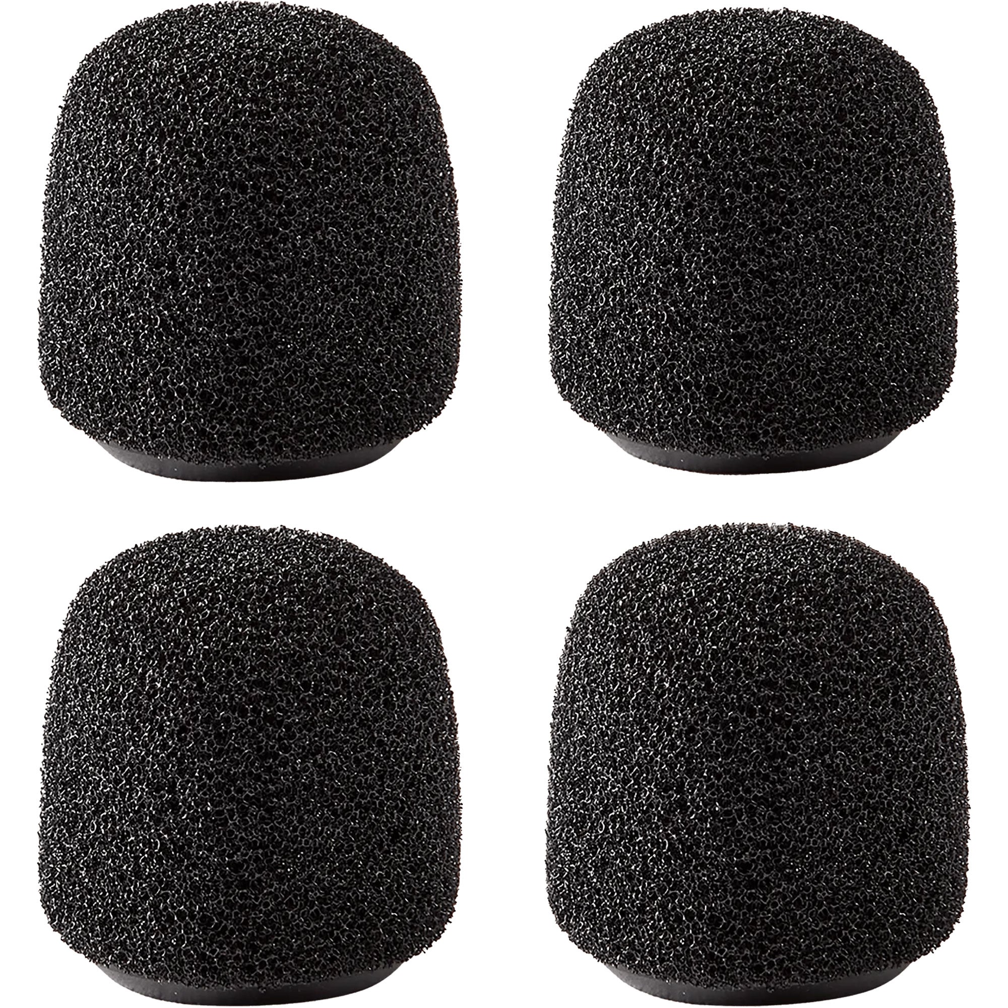 Shure RK187WS Snap-Fit Foam Windscreen for Select Lavaliers (Black, 4 Pack)