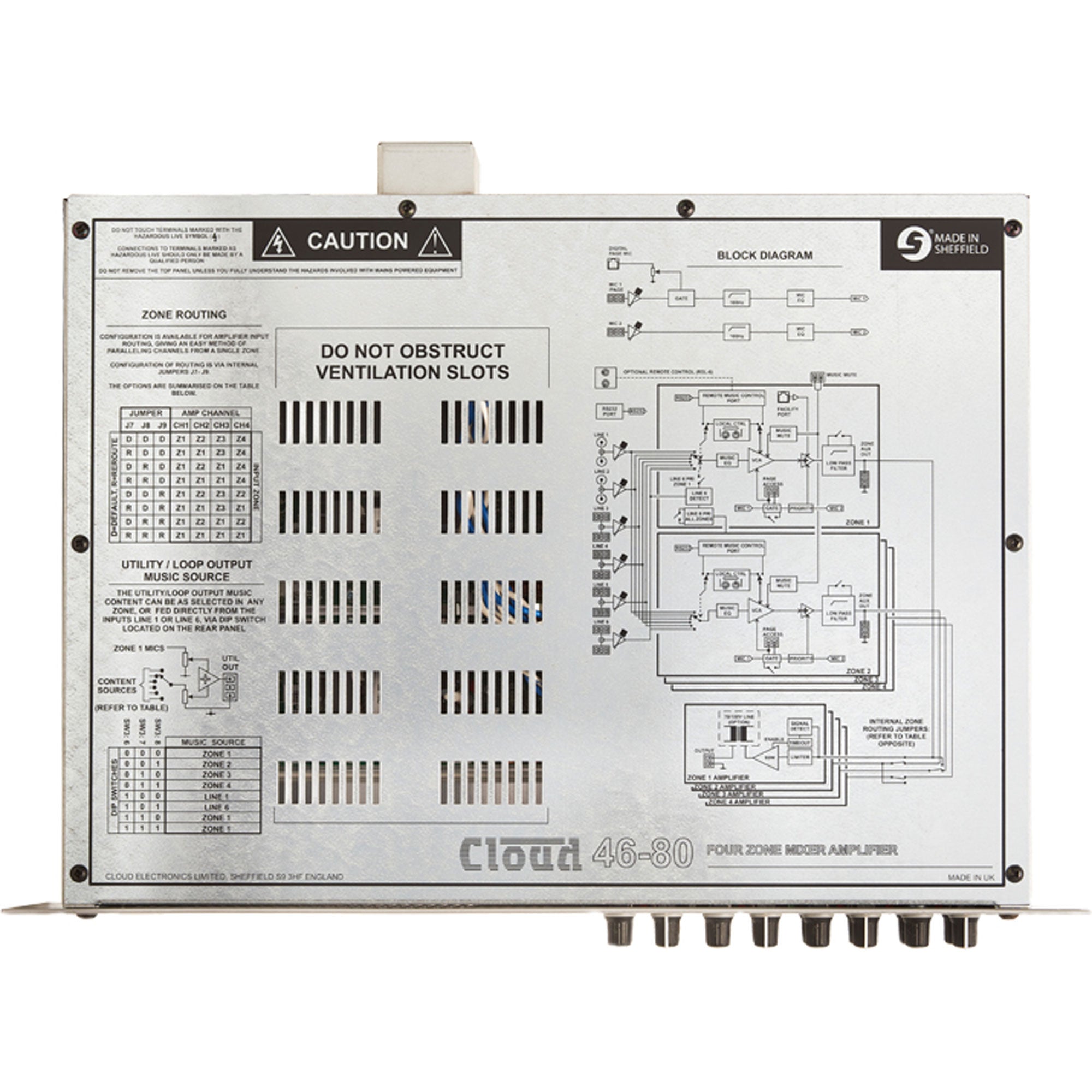 Cloud 46-80T 4 Zone Integrated Mixer Amplifier (70/100V)
