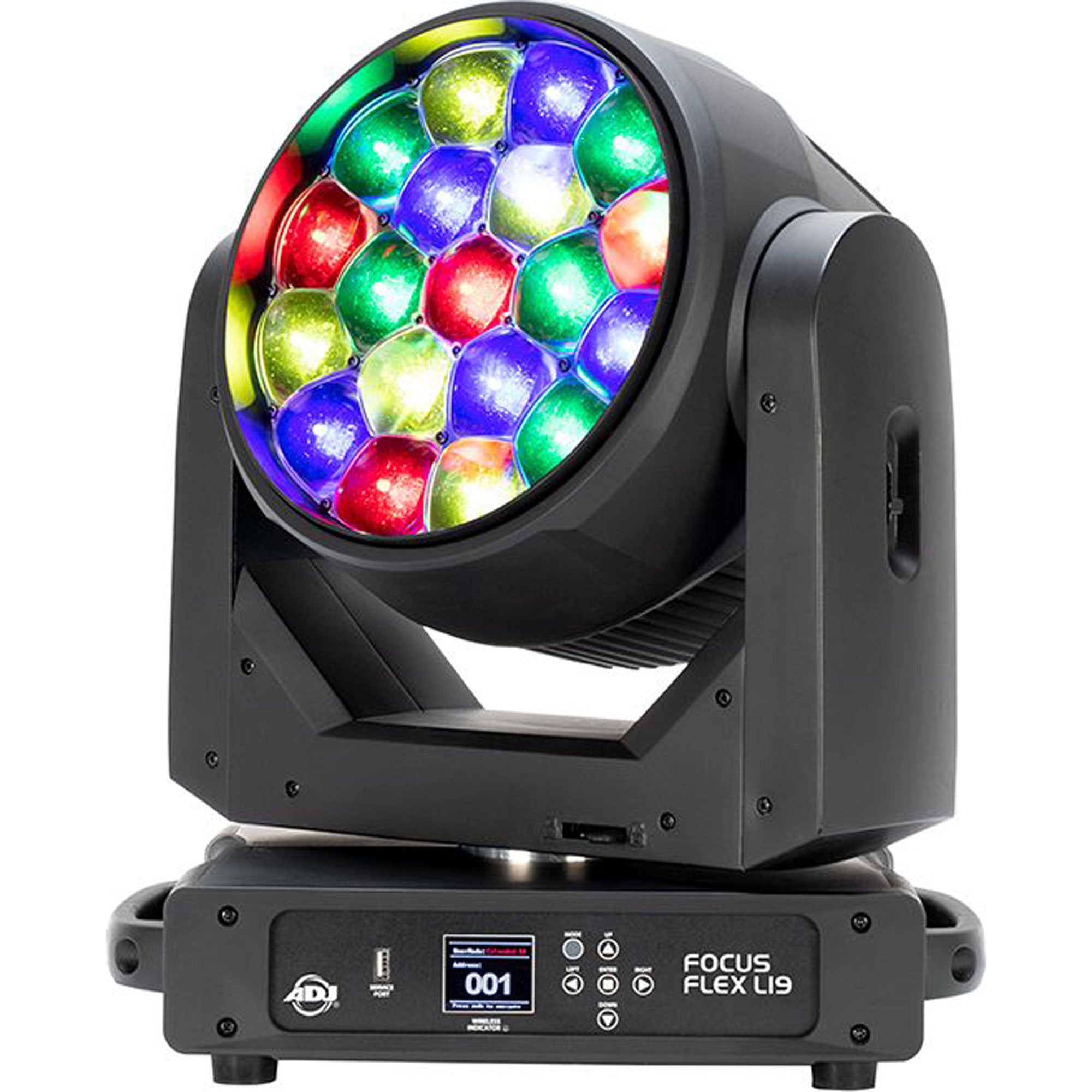 American DJ Focus Flex L19 RGBL LED Moving Head Wash Light Fixture with Pixel Effects