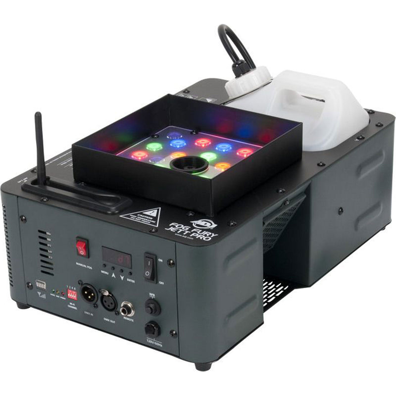 American DJ Fog Fury Jett Pro High Velocity Vertical LED Color Fog Machine with WiFLY Wireless DMX