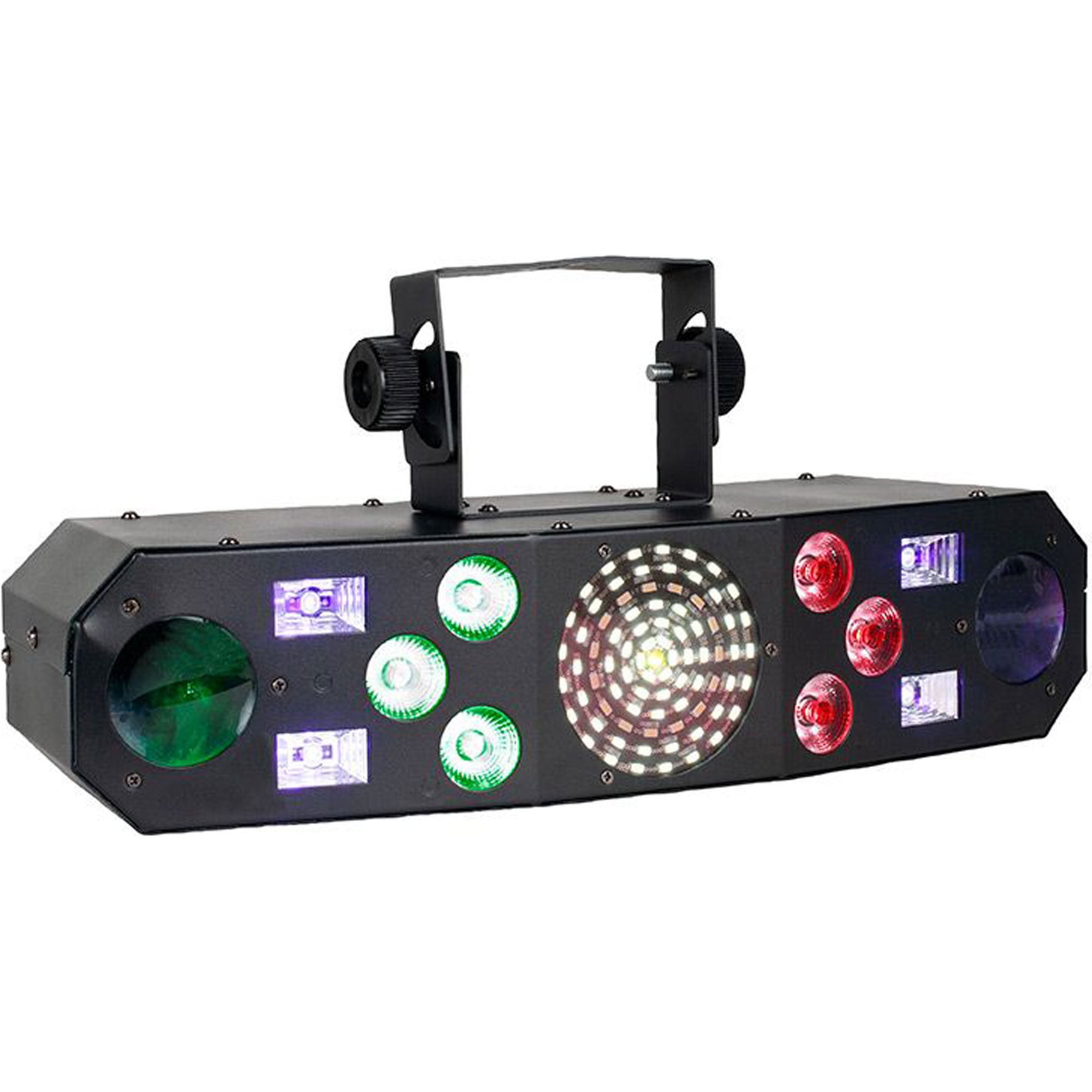 Eliminator Lighting Furious Five RG 5-In-1 Derby, Laser Beams, UV, Wash and Strobe Effect Light