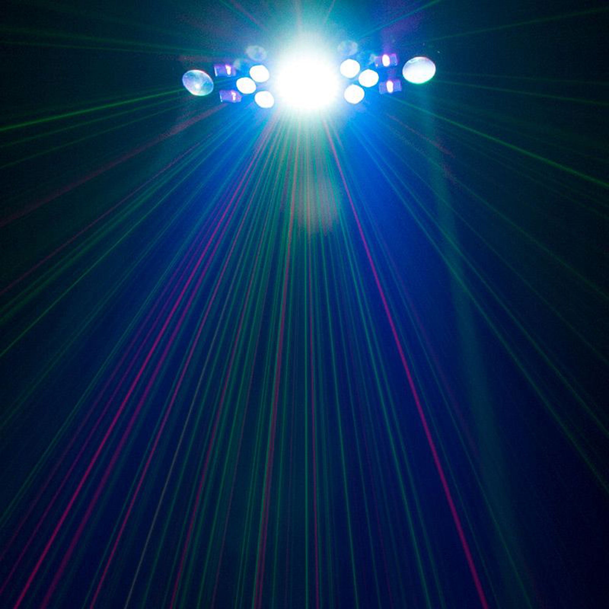 Eliminator Lighting Furious Five RG 5-In-1 Derby, Laser Beams, UV, Wash and Strobe Effect Light