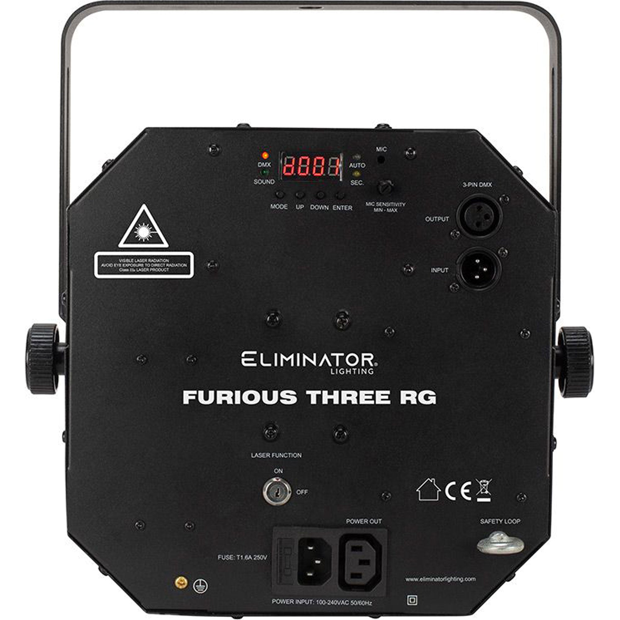 Eliminator Lighting Furious Three RG 3-FX-In-1 Moonflower, Wash, and Laser Light Fixture