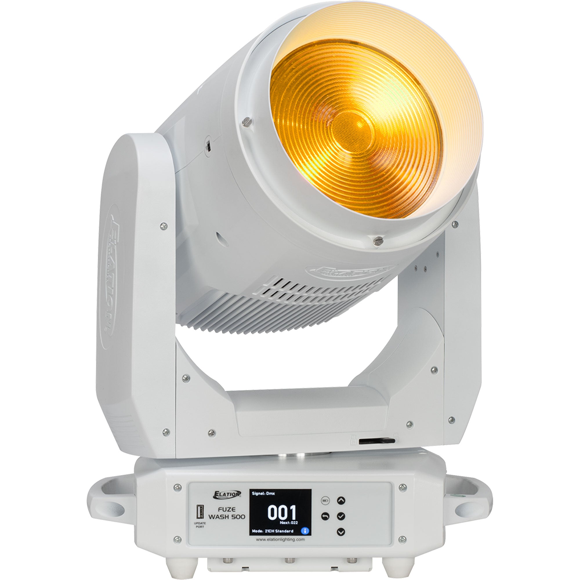 Elation FUZE WASH 500 Moving Head RGBMA LED Wash Light Fixture with Zoom (White)