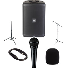 JBL EON ONE Compact PA Bundle with Speaker Stand, Microphone, Mic Stand, and Accessories Image 1