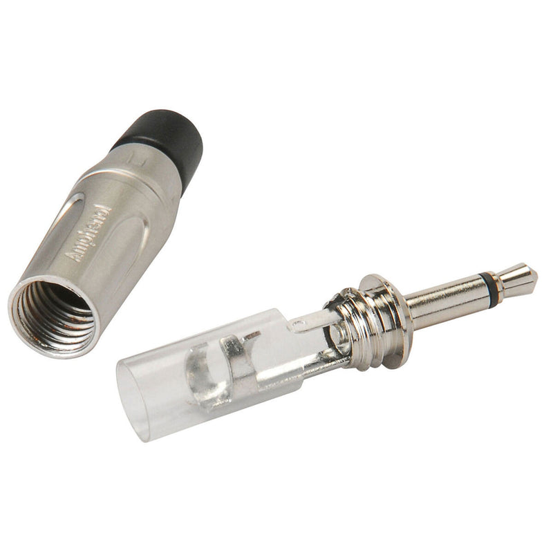 Amphenol KM2P 3.5mm TS Mono Mini Plug Cable Connector (Nickel/Silver, Box of 100)