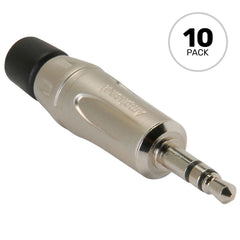 Amphenol KS3P 3.5mm TRS Stereo Mini Plug Cable Connector (Nickel/Silver, 10 Pack) Image 1