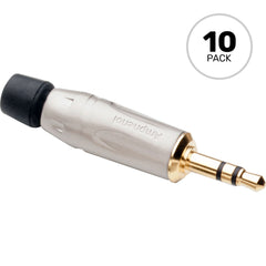 Amphenol KS3P-AU 3.5mm TRS Stereo Mini Plug Cable Mount Connector (Nickel/Gold, 10 Pack) Image 1
