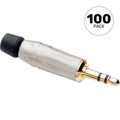 Amphenol KS3P-AU 3.5mm TRS Stereo Mini Plug Cable Mount Connector (Nickel/Gold, Box of 100) Image 1