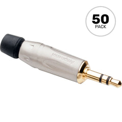 Amphenol KS3P-AU 3.5mm TRS Stereo Mini Plug Cable Mount Connector (Nickel/Gold, 50 Pack) Image 1