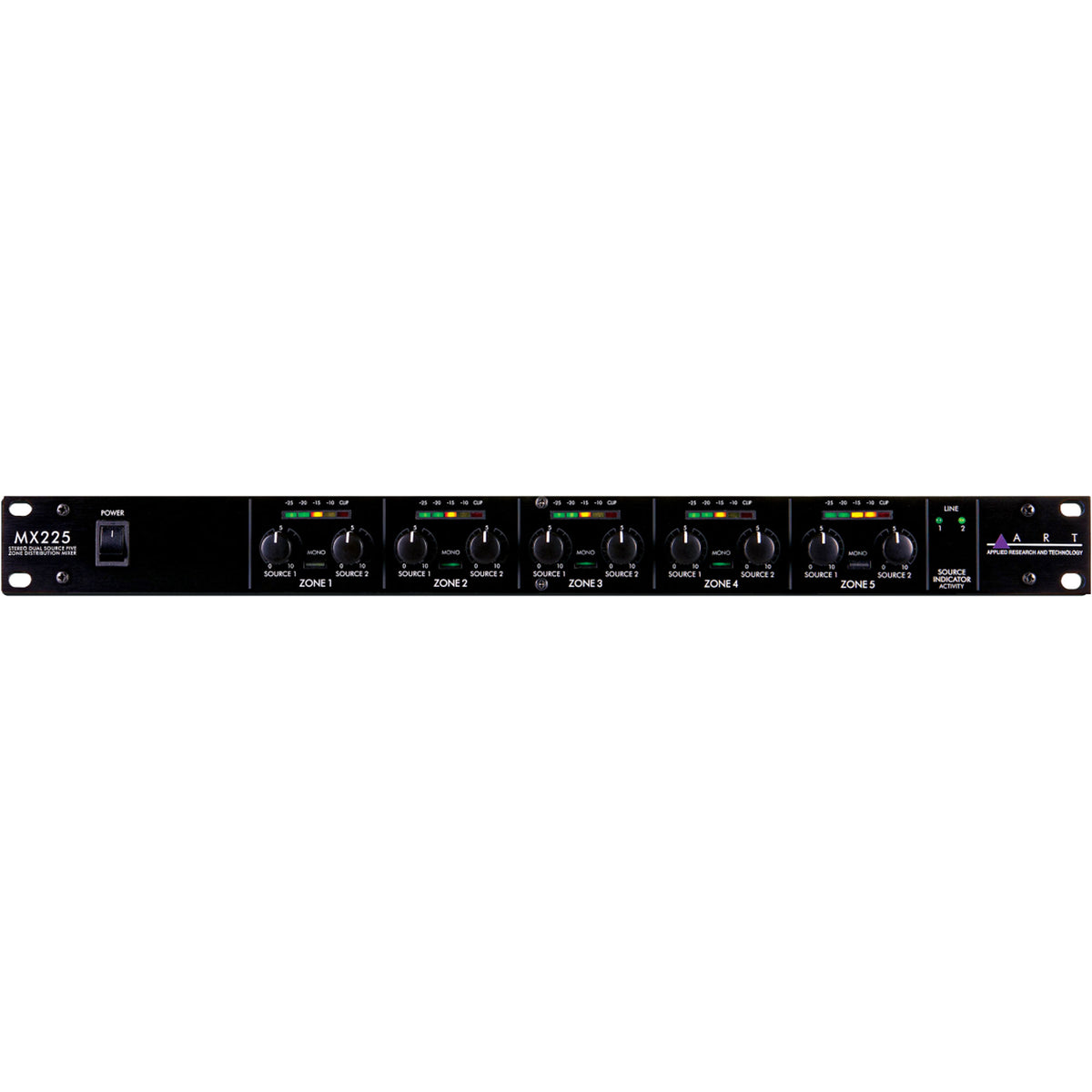 ART MX225U Stereo Dual-Source 5-Zone Distribution Mixer
