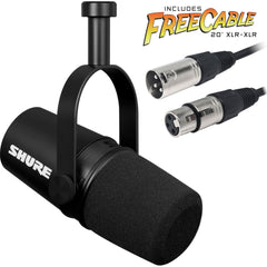 Shure MV7X XLR Dynamic Podcasting Microphone with FREE 20' XLR Cable (Black) Image 1