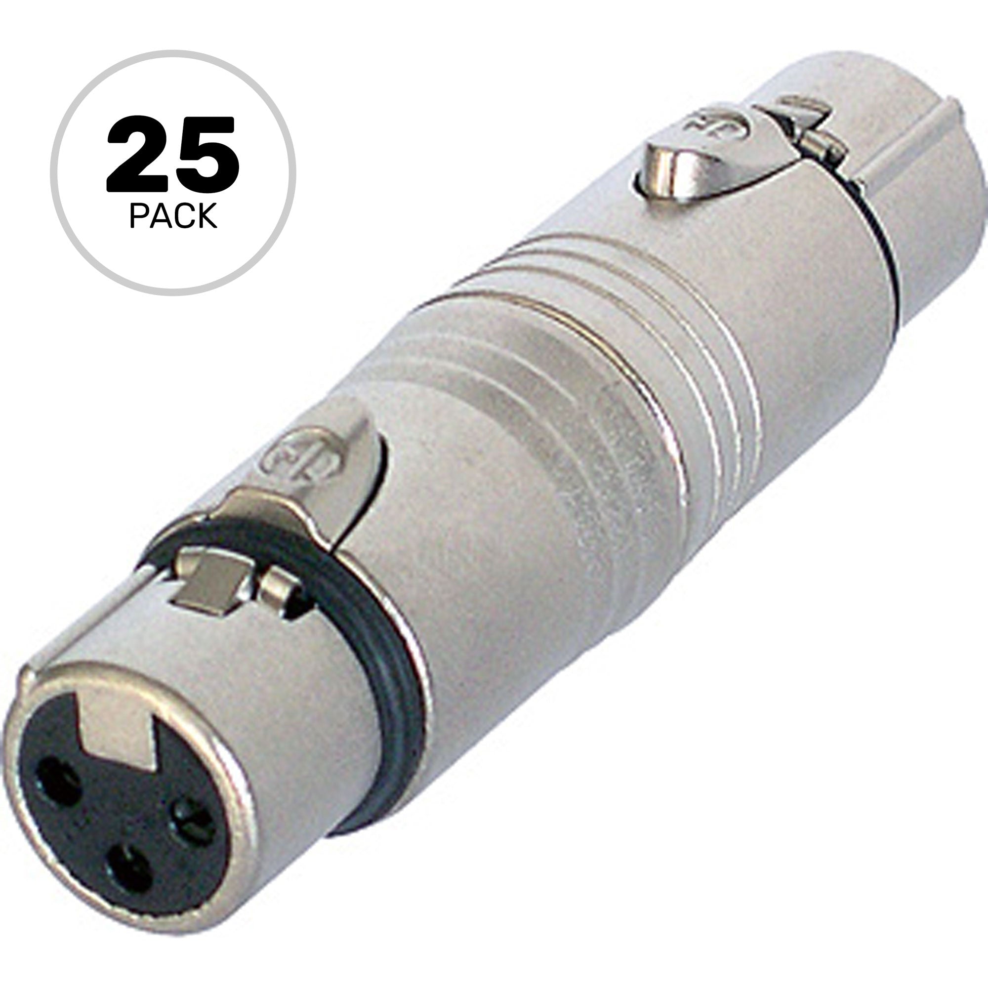 Neutrik NA3FF 3-Pin XLR Female to 3-Pin XLR Female Adapter (Silver, Box of 25)
