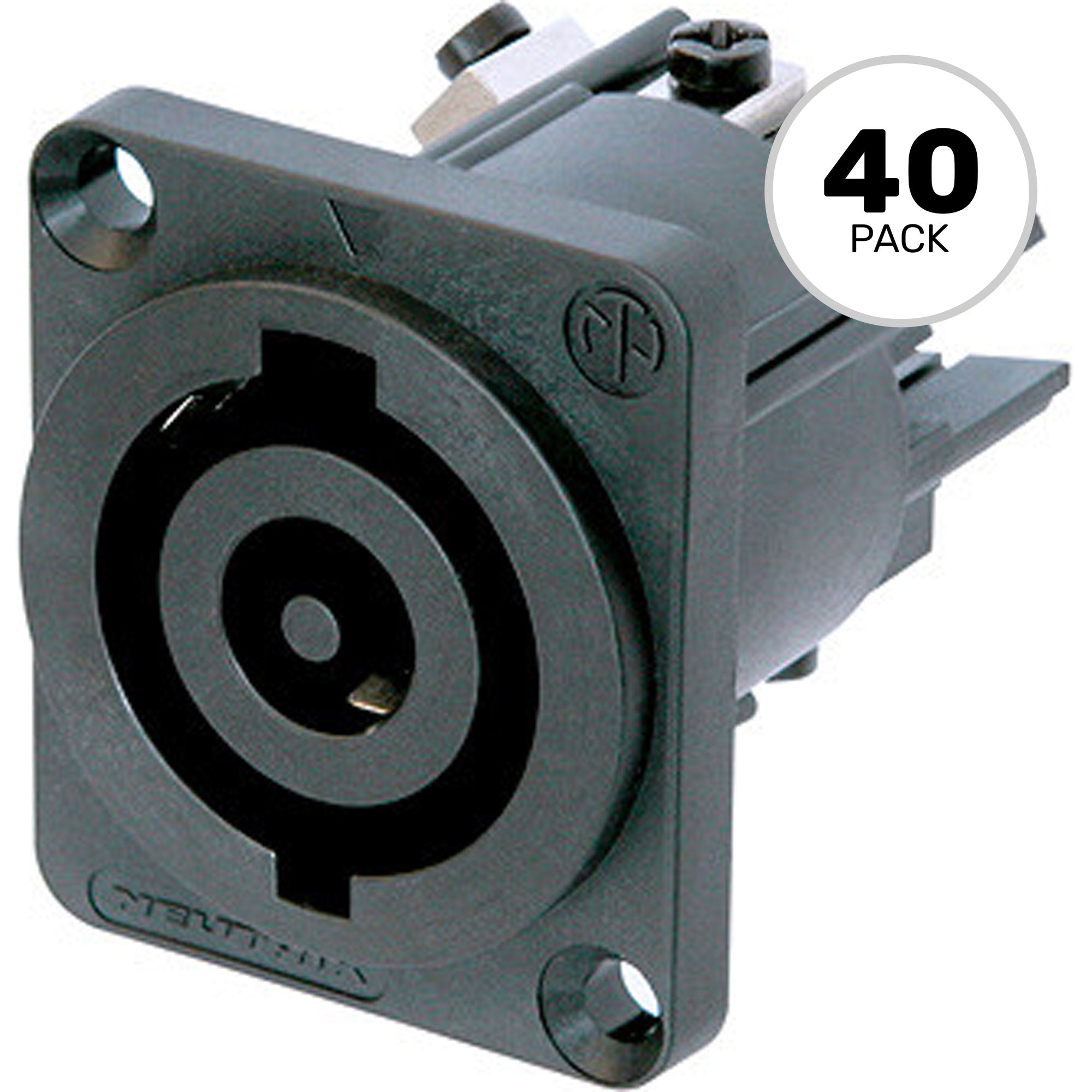 Neutrik NAC3MP-HC powerCON 32 Amp High Current Chassis Connector (Black, Box of 40)