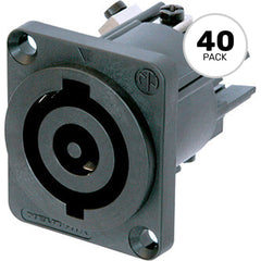 Neutrik NAC3MP-HC powerCON 32 Amp High Current Chassis Connector (Black, Box of 40) Image 1