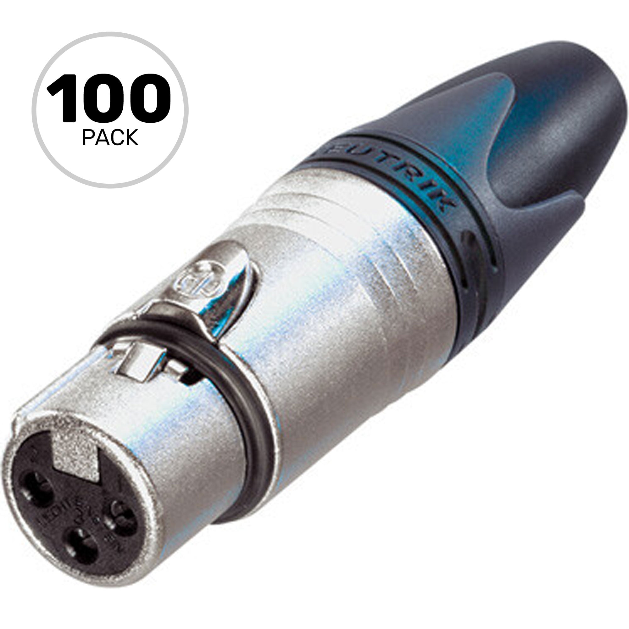 Neutrik NC3FXX-HA Female 3-Pin XLR Cable Crimp Connector (Nickel/Silver, Box of 100)