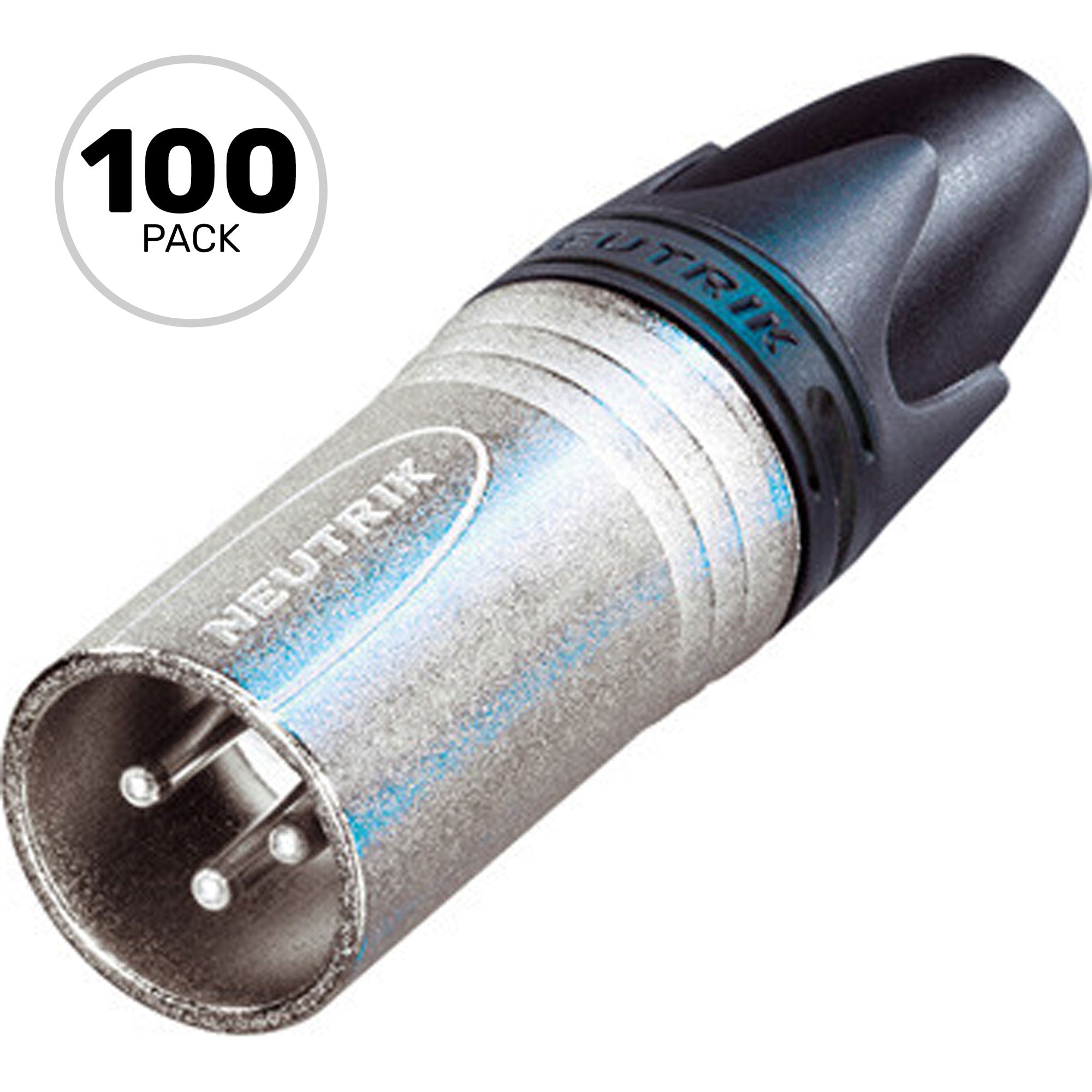 Neutrik NC3MXX-HA Male 3-Pin XLR Cable Crimp Connector (Nickel/Silver, Box of 100)