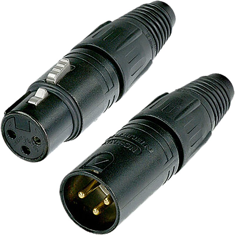 Neutrik XLR Connectors 3-Pin Male and Female Set X Series (Black/Gold)