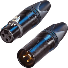 Neutrik XLR Connectors 3-Pin Male and Female Set XX Series (Black/Gold) Image 1