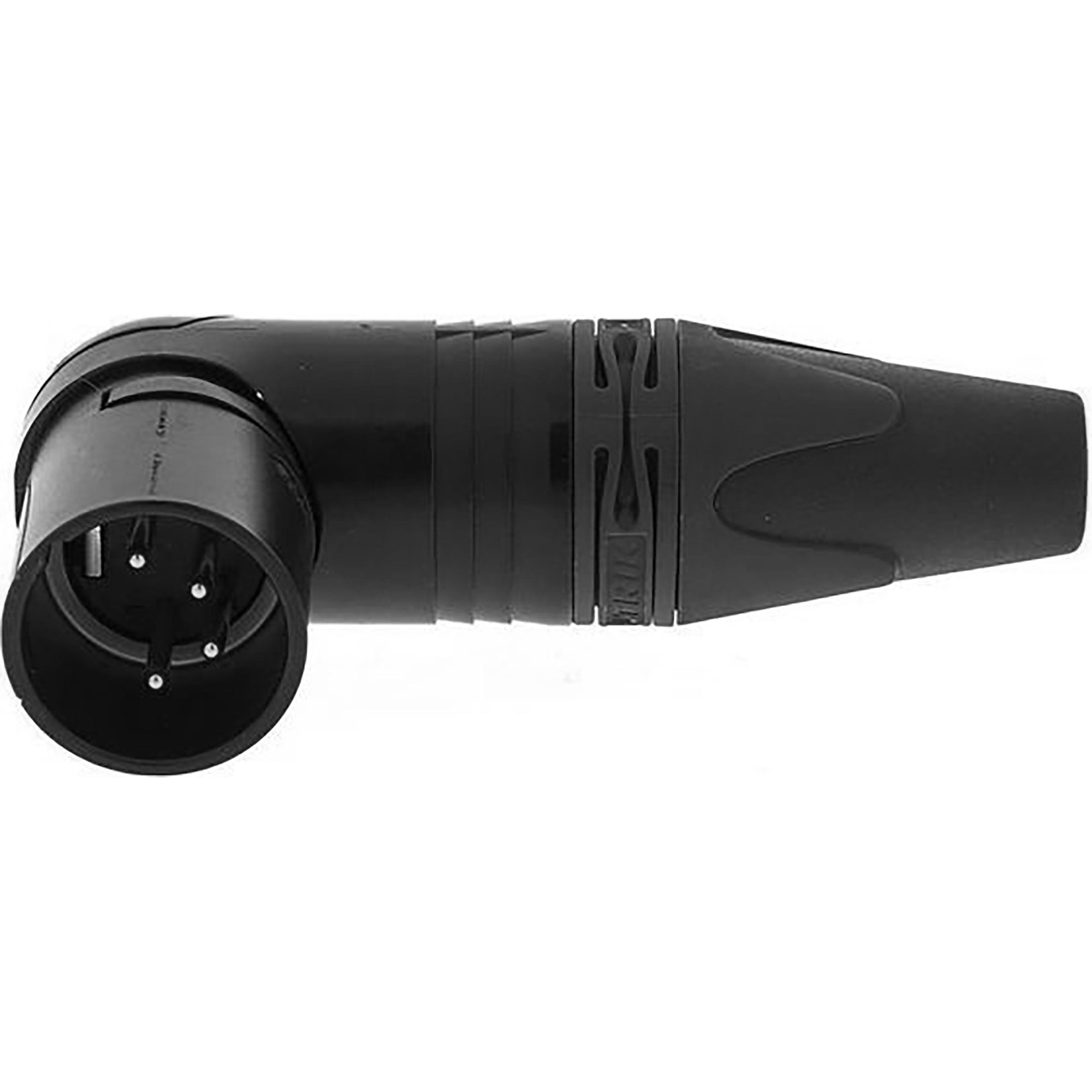 Neutrik NC4MRX-BAG Male Right Angle 4-Pin XLR Cable Connector (Black/Silver, Box of 50)