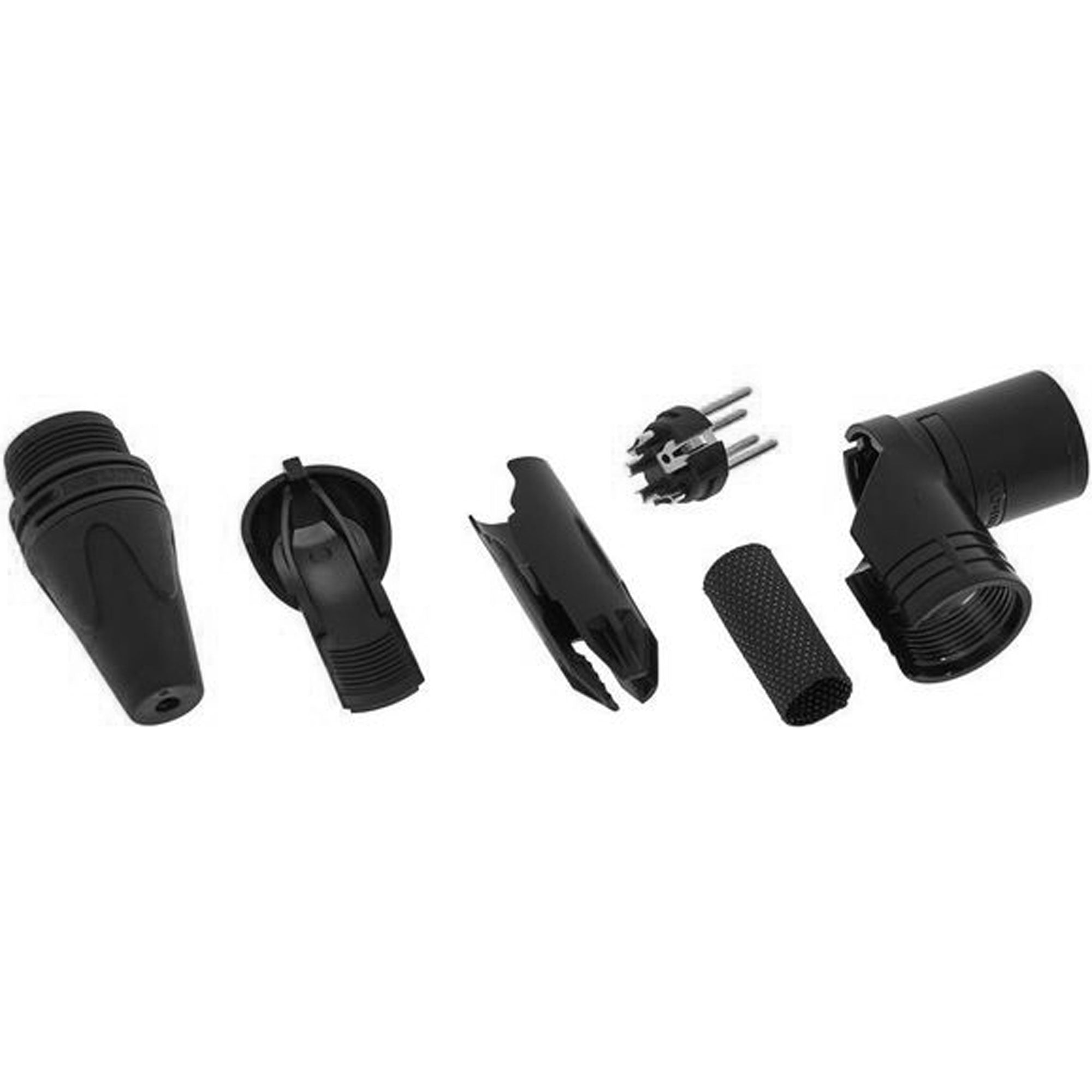 Neutrik NC4MRX-BAG Male Right Angle 4-Pin XLR Cable Connector (Black/Silver, Box of 50)