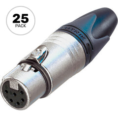 Neutrik NC6FXX Female 6-Pin XLR Cable Connector (Nickel/Silver, Box of 25) Image 1