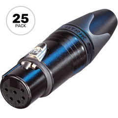 Neutrik NC6FXX-BAG Female 6-Pin XLR Cable Connector (Black/Silver, Box of 25) Image 1