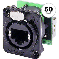 Neutrik NE8FDP-B etherCON RJ45 Feedthrough Receptacle (Black, Box of 50) Image 1