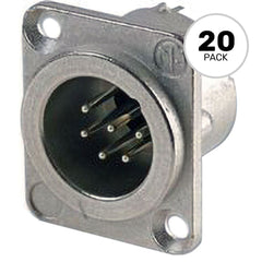 Neutrik NC6MD-LX Male 6-Pin XLR Chassis Connector (Nickel/Silver, Box of 20) Image 1