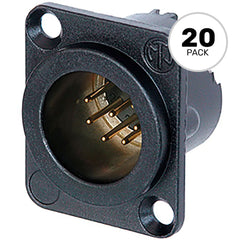 Neutrik NC7MD-LX-B Male 7-Pin XLR Chassis Connector (Black/Gold, Box of 20) Image 1