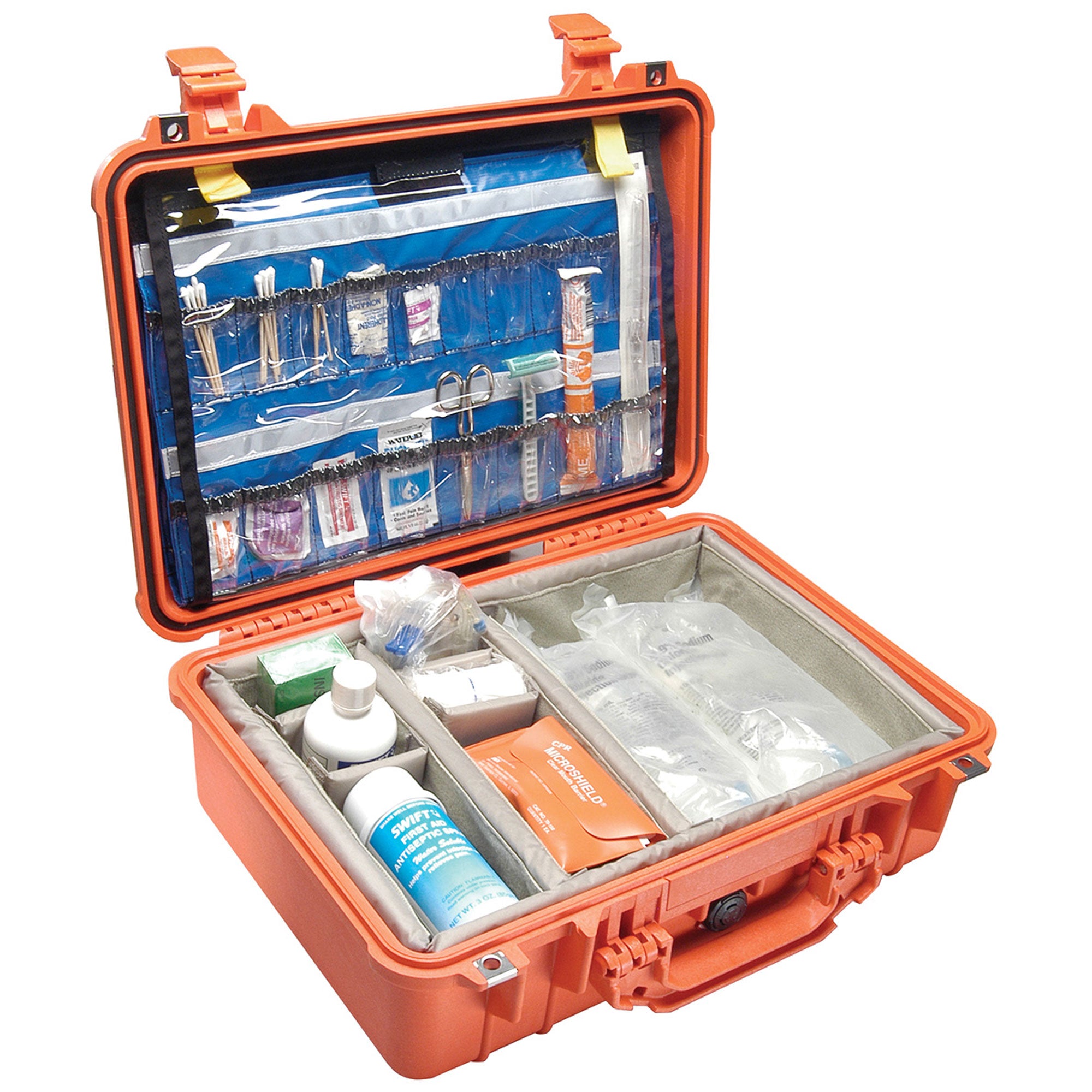 Pelican 1500EMS Protector Case with EMS Organizer and Dividers (Orange)