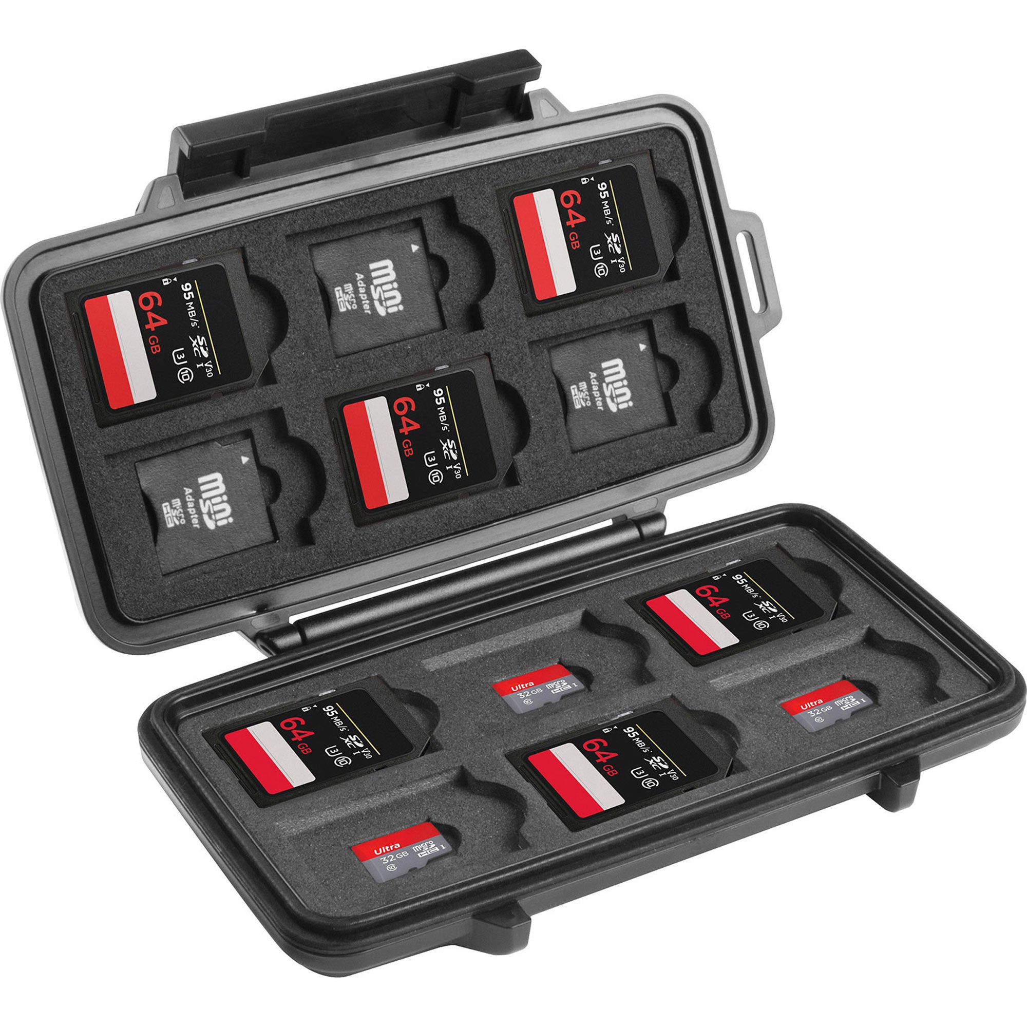 Pelican 0915 Memory Card Case for 12 SD, 6 miniSD, and 6 microSD Cards (Black)